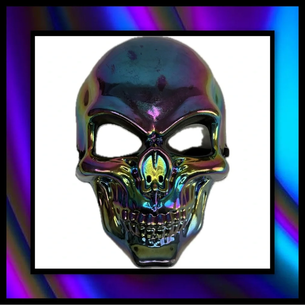3/$18 - Aurora Borealis Chrome Skull Mask – Halloween & Cosplay
